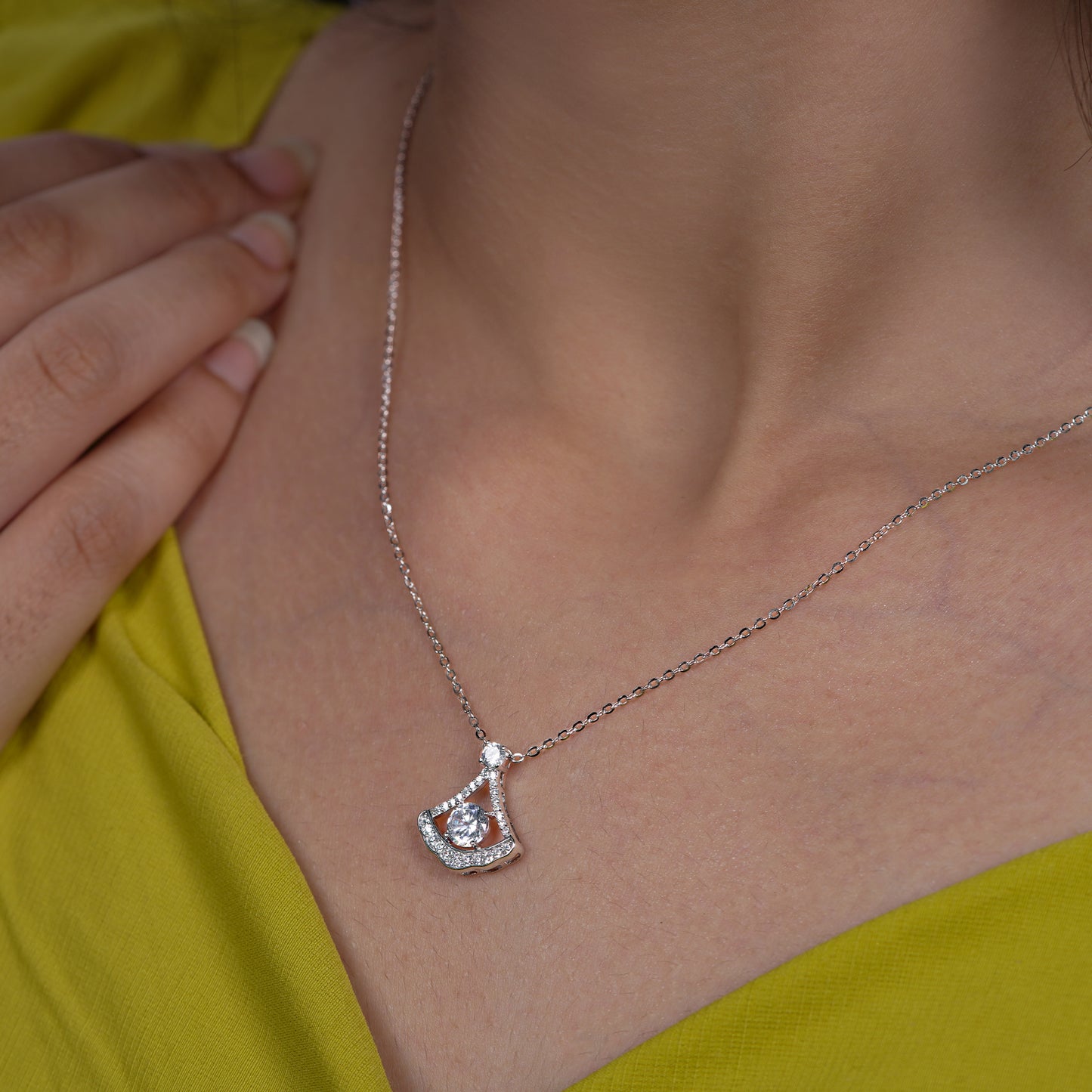 Radiant Harmony Teardrop Pendant Necklace