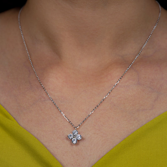 Diamond Blossom Cluster Necklace
