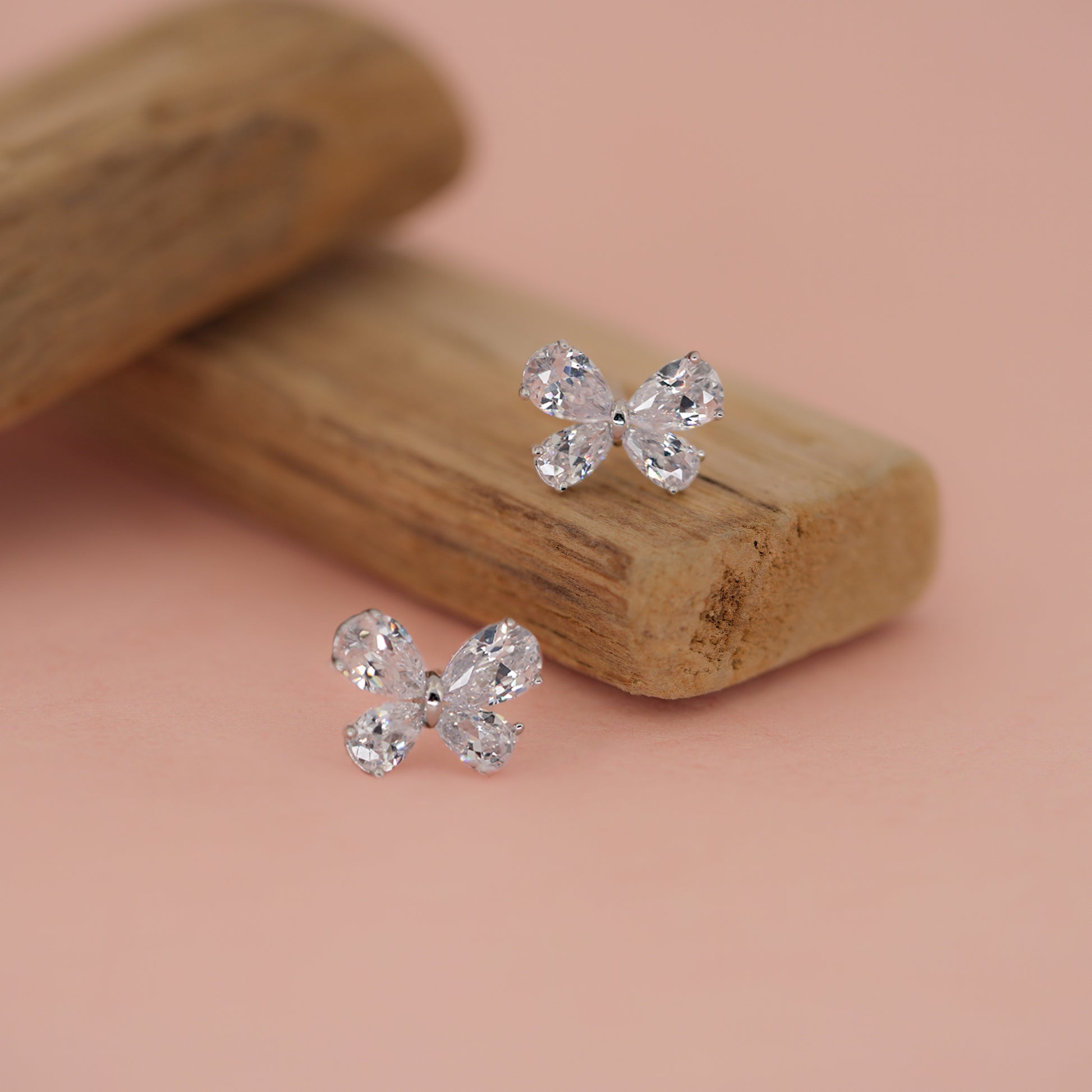 Blossom Glow Teardrop Stud Earrings