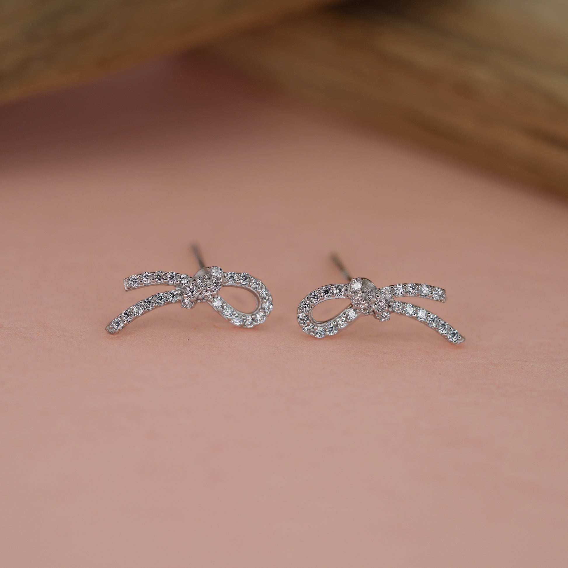 Graceful Whisper Ribbon Stud Earrings