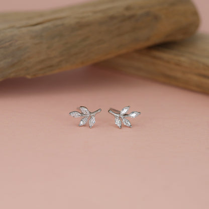 Whispering Leaf Diamond Studs