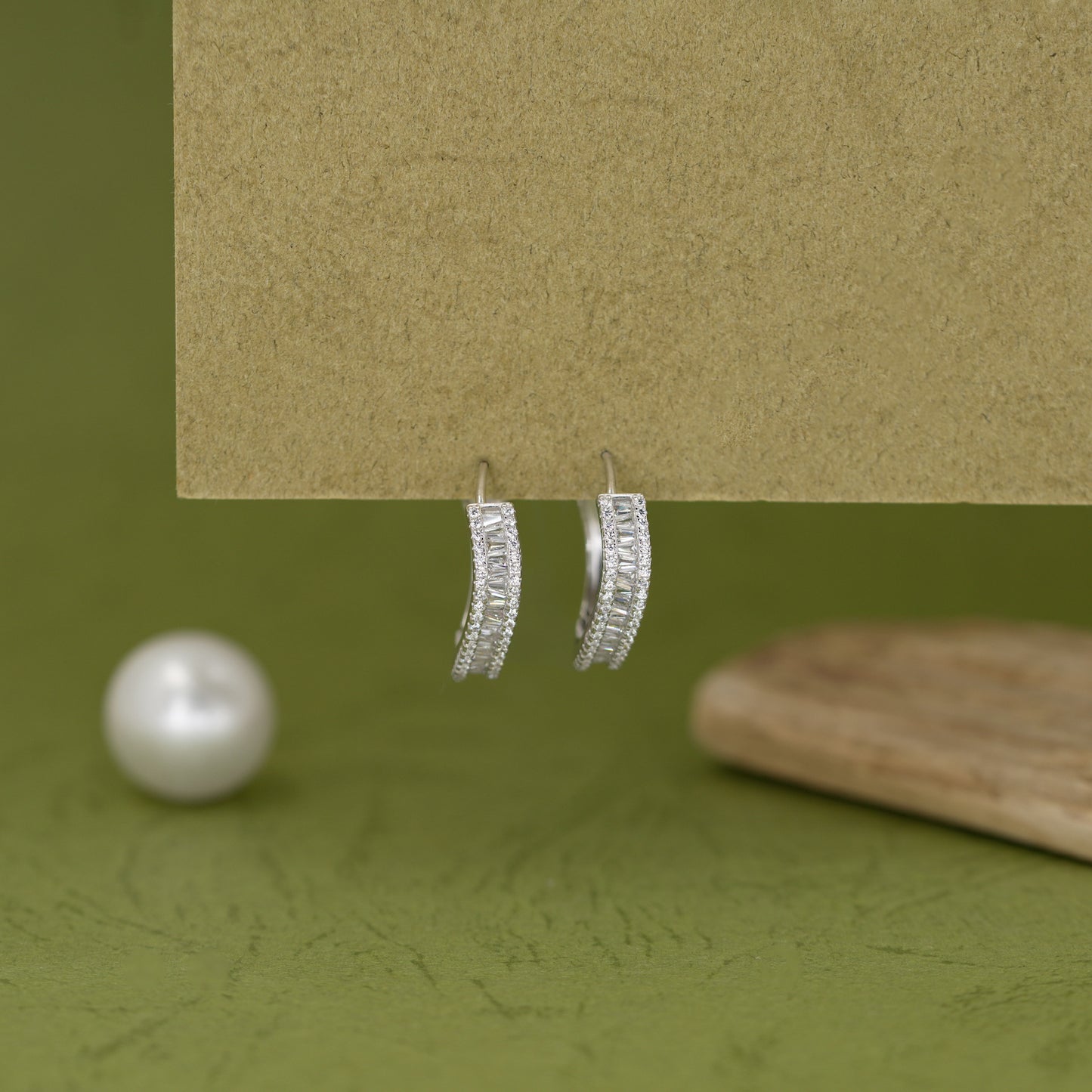 Crimson Curve Zirconia Hoop Earrings