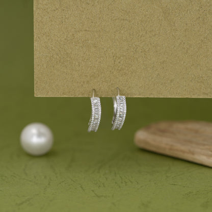 Crimson Curve Zirconia Hoop Earrings