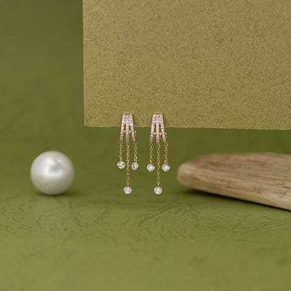 Celestia Dual Drop Bar Earrings