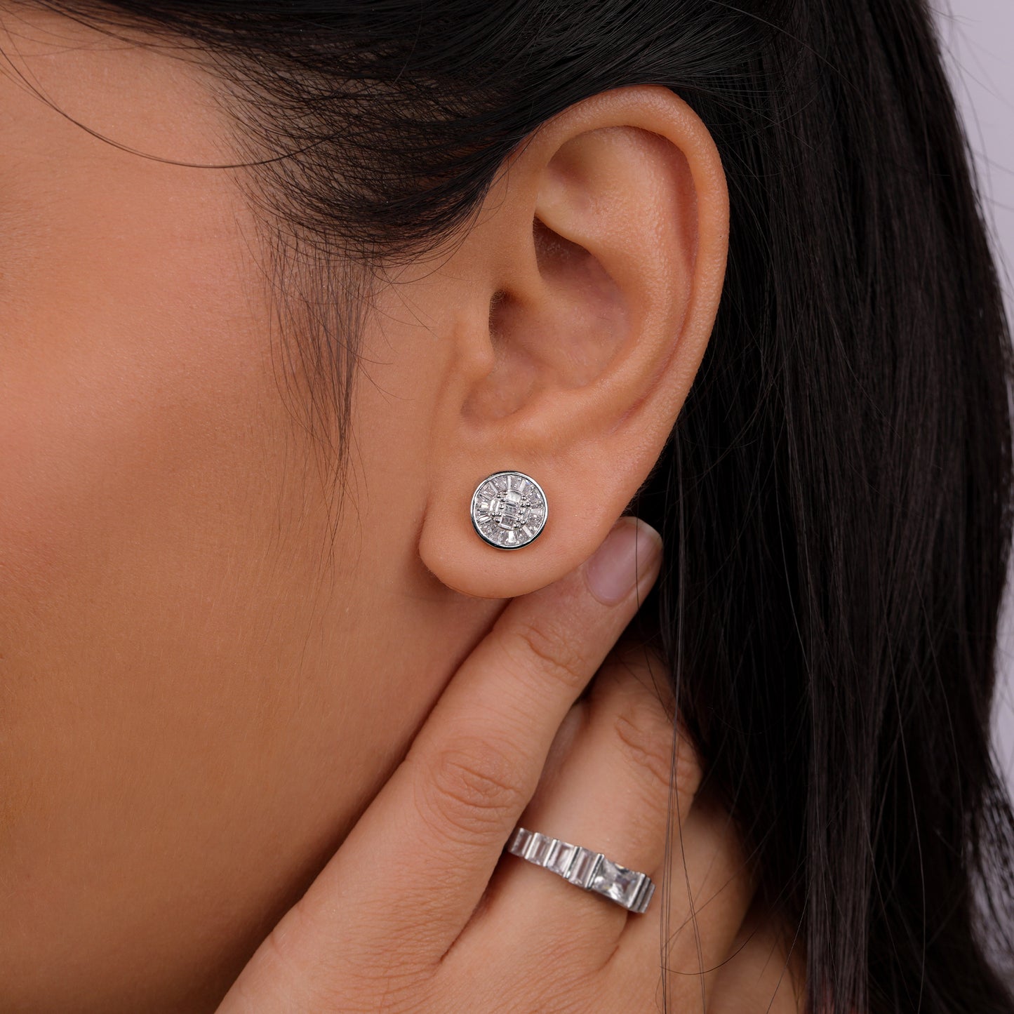 Lumiere Solitaire Radiant Stud Earrings