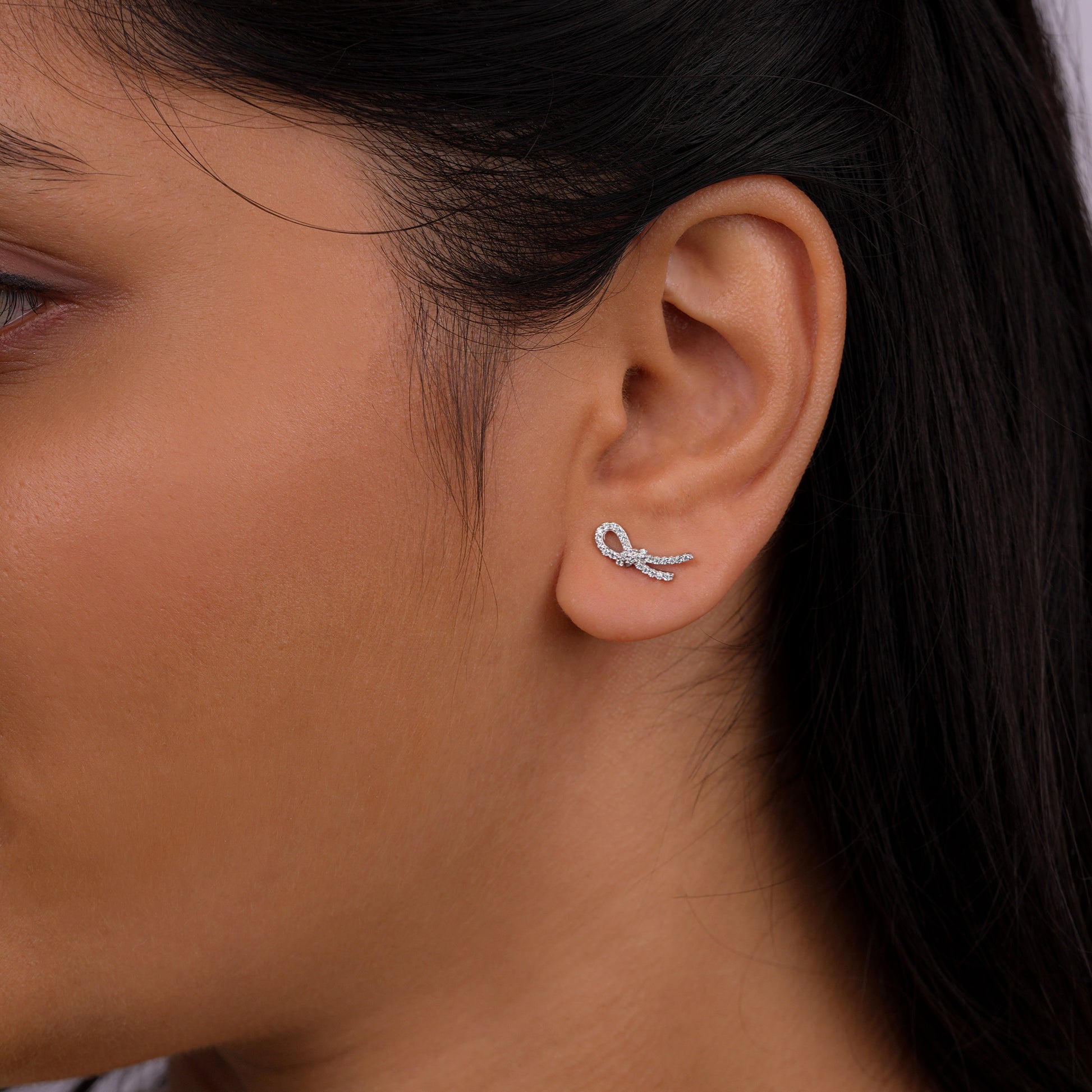 Graceful Whisper Ribbon Stud Earrings for women