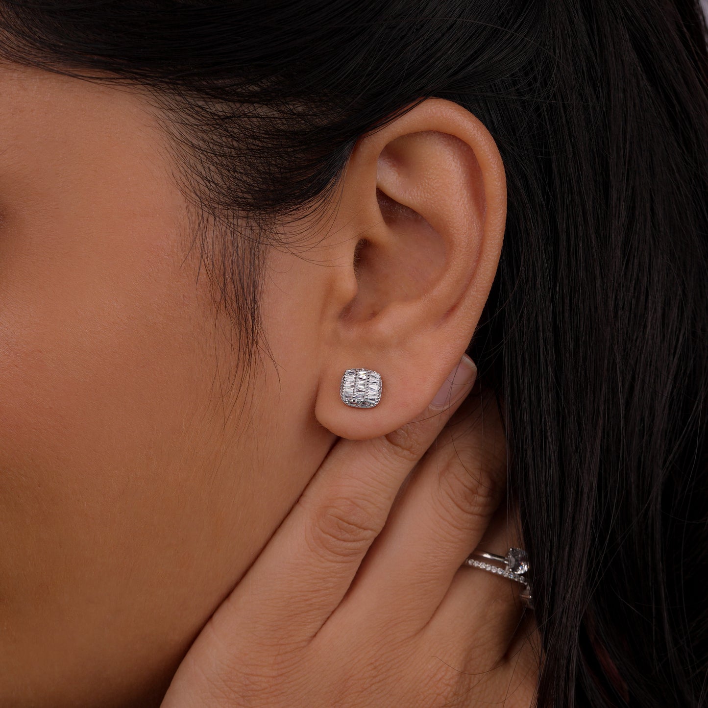 Radiant Grid Cushion-Cut Studs