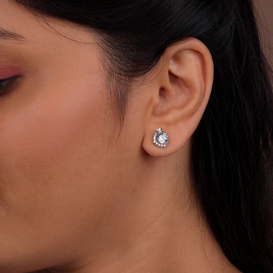 Radiant Halo Solitaire Studs