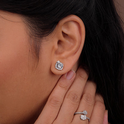 Radiant Halo Solitaire Studs