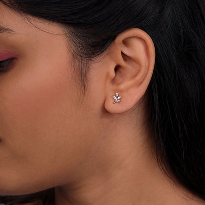 Whispering Leaf Diamond Studs