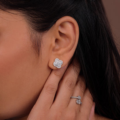 Celeste Sparkle Clover Stud Earrings