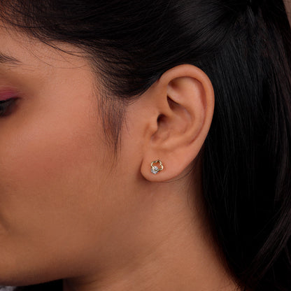 Celestial Charm Gold-Tone Stud Earrings