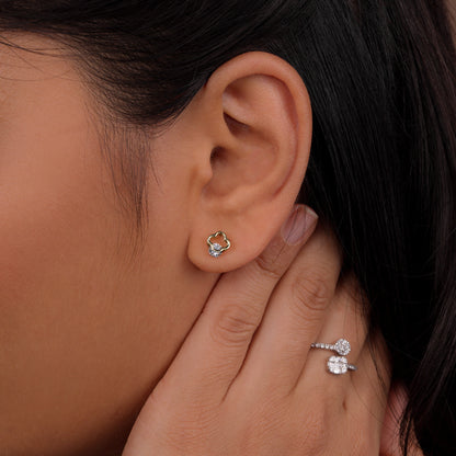 Celestial Charm Gold-Tone Stud Earrings