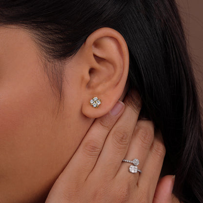 Golden Bloom Diamond Studs