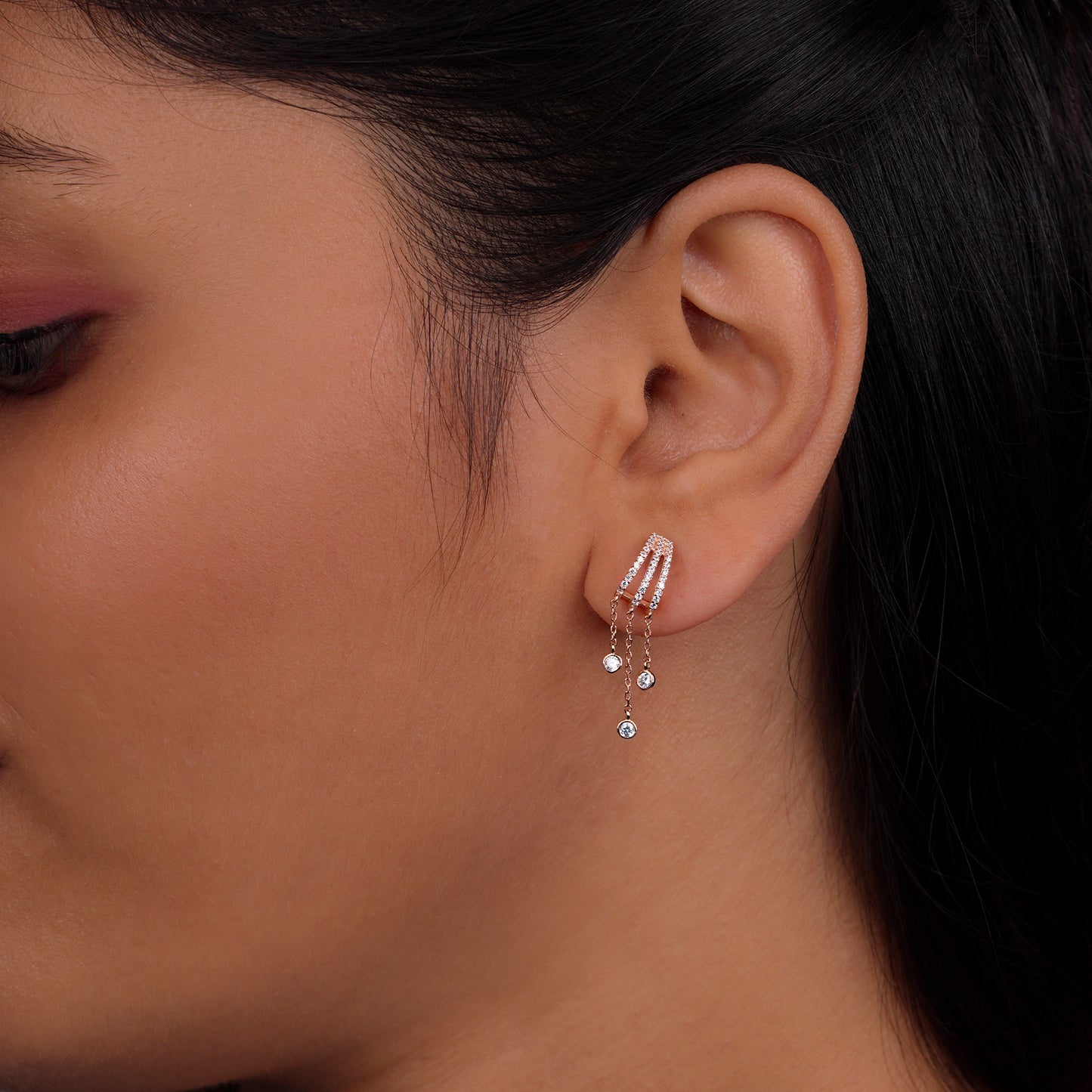 Celestia Dual Drop Bar Earrings