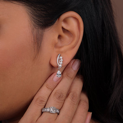 Aurora Teardrop Pearl & Crystal Earrings