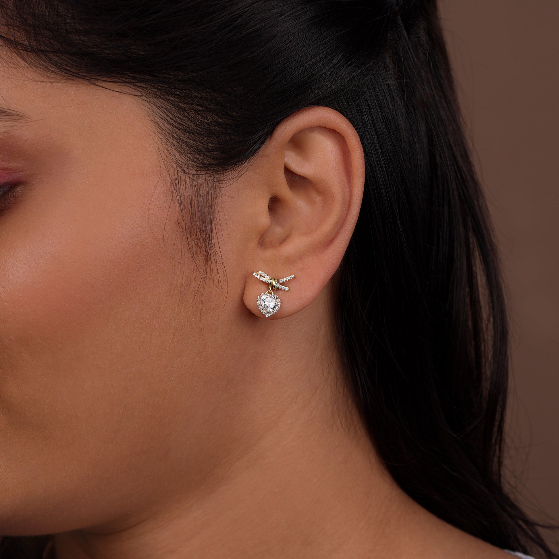 Celestia Bow-Topped Solitaire Earrings

