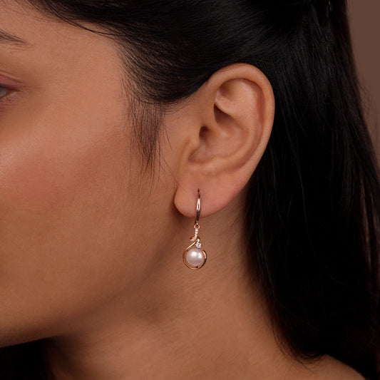 Moonlit Elegance Pearl Drop Earrings