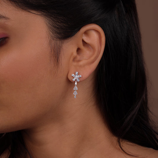 Starlit Elegance Floral Drop Earrings