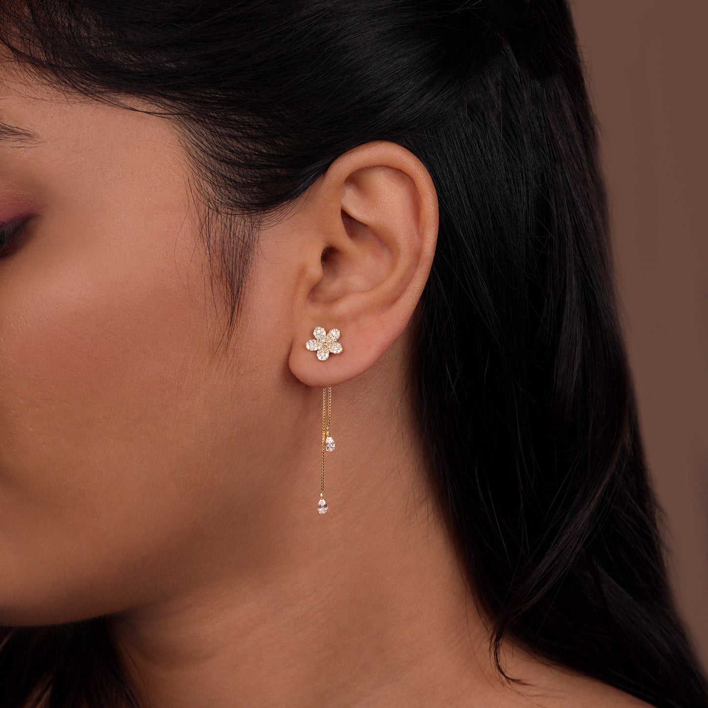 Daisy Drape Chain Earrings