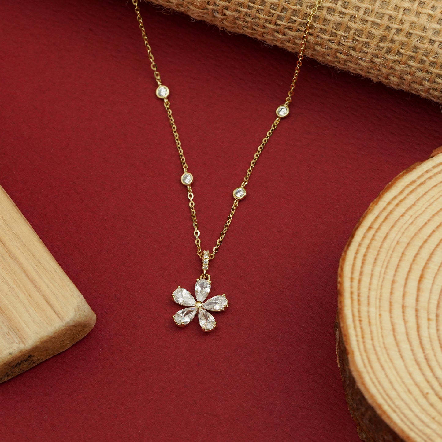 Celestia Arc Diamond Pendant Necklace