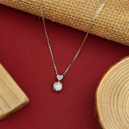 Celestial Heart Drop Diamond Pendant Necklace
