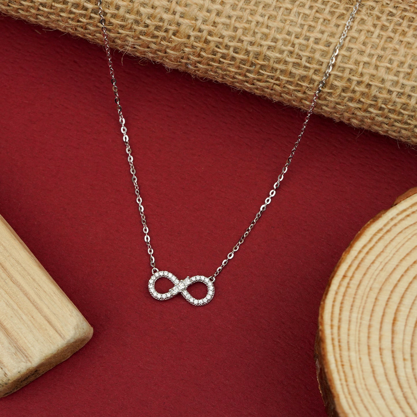 Eternal Spark Diamond Infinity Necklace
