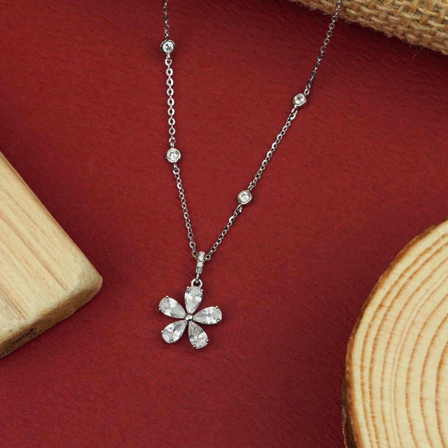 Celestia Arc Diamond Pendant Necklace