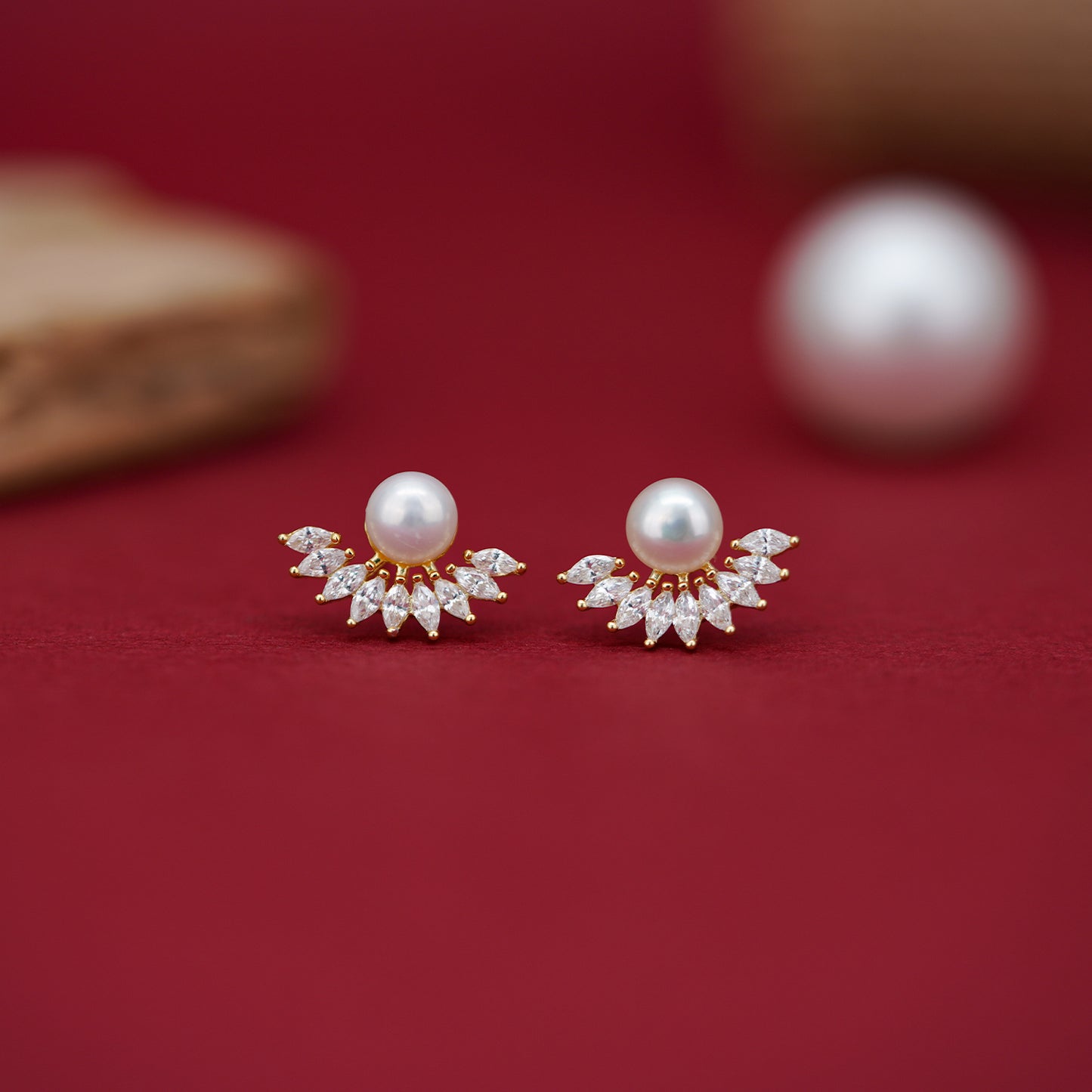 Pearl Radiance Fan Earrings