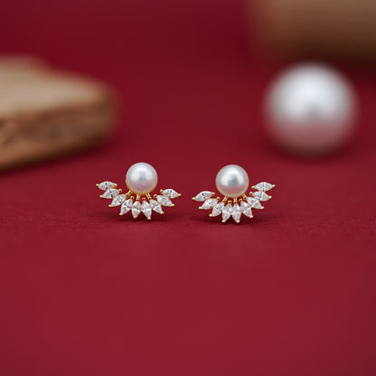 Pearl Radiance Fan Earrings