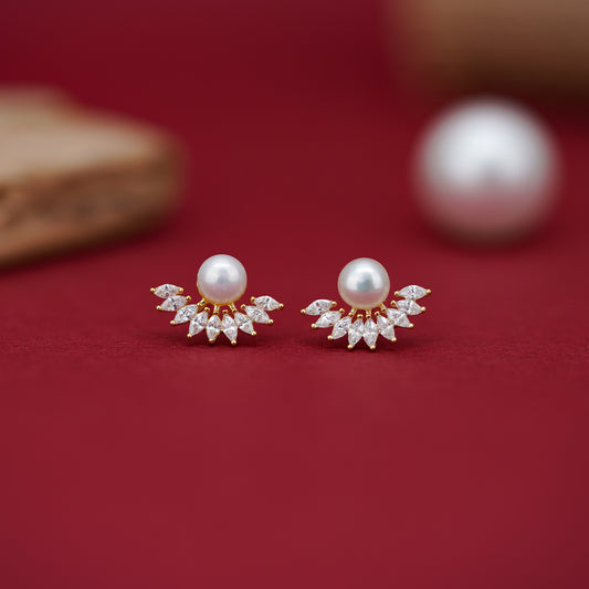 Pearl Radiance Fan Earrings
