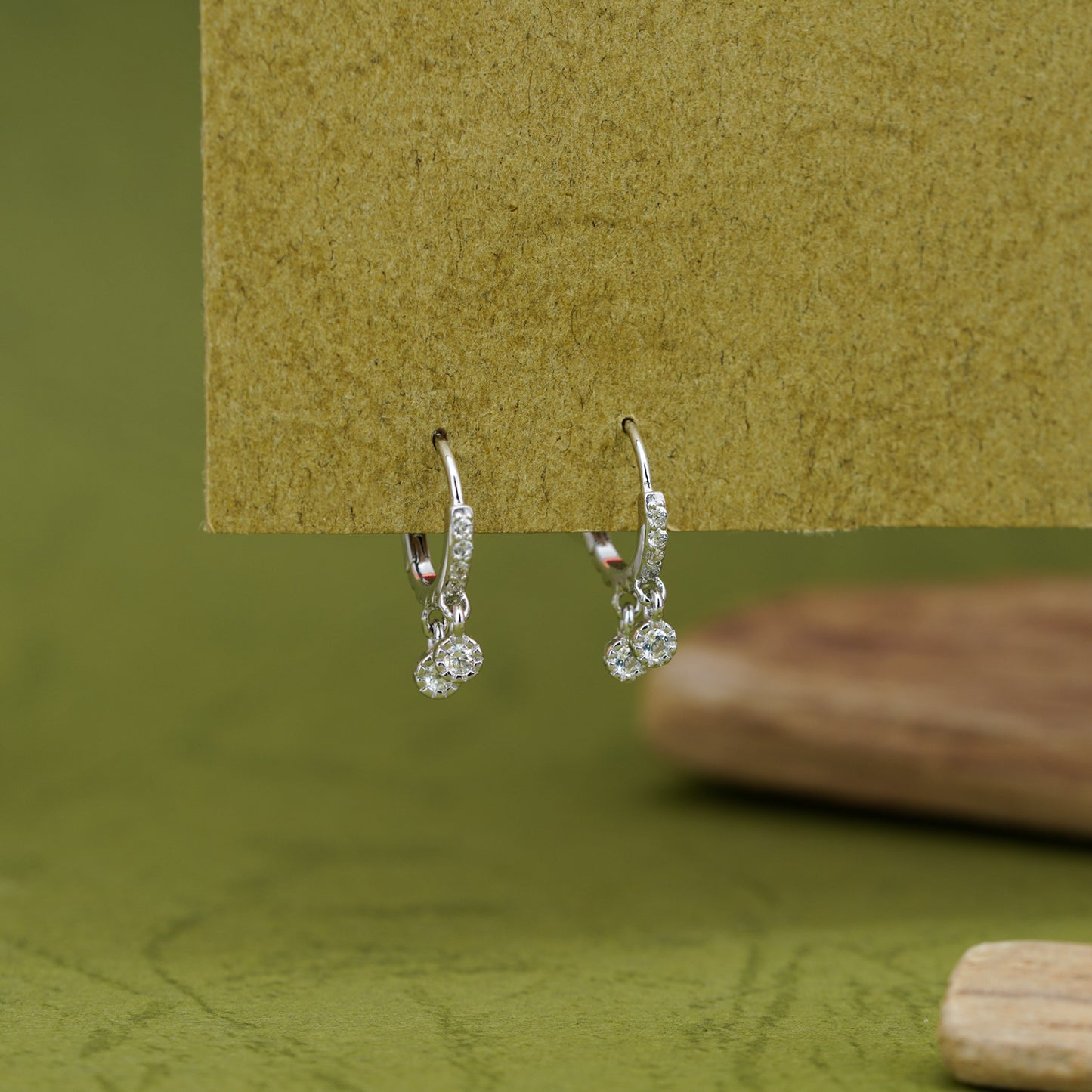 Celeste Mini Drop Diamond Hoops