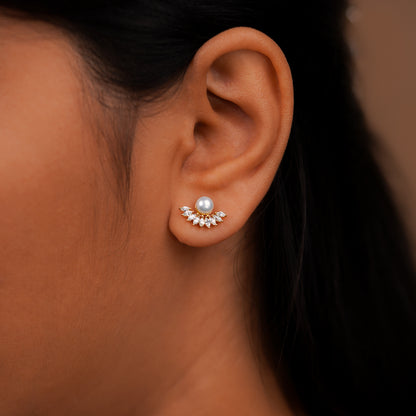 Pearl Radiance Fan Earrings