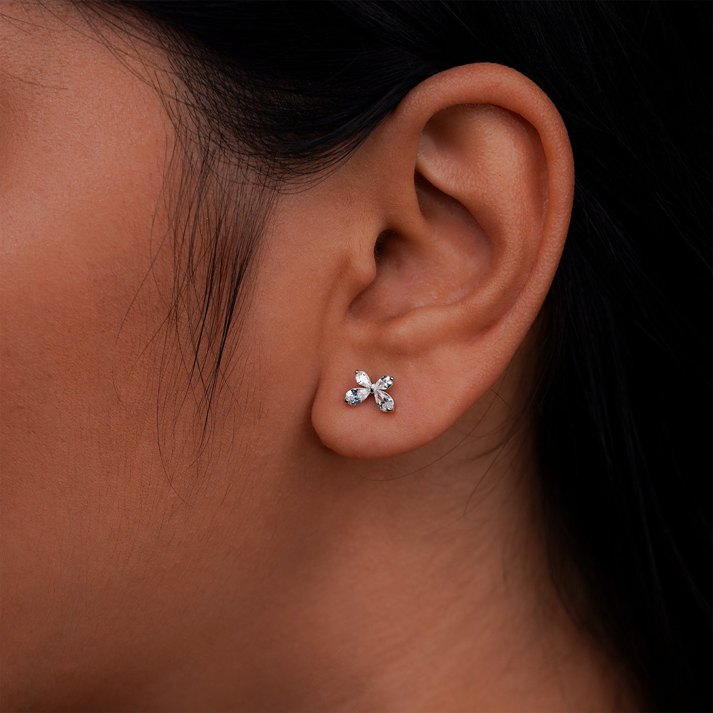 Sparkling Butterfly Crystal Stud Earrings