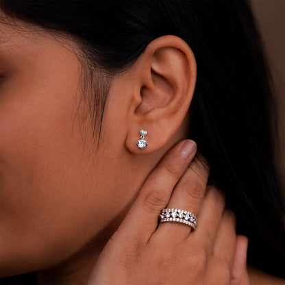 LustreHeart Diamond Drop Earrings