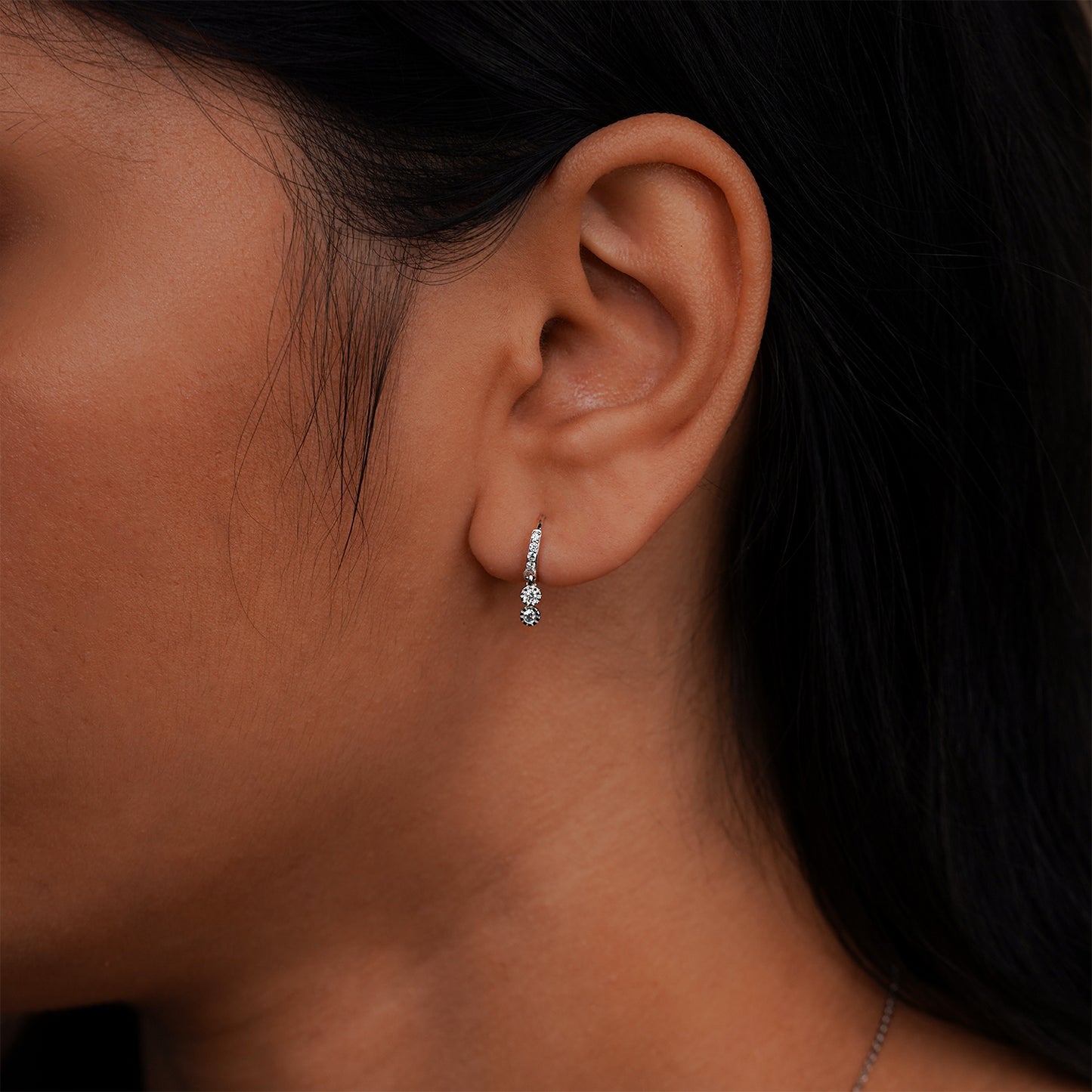 Celeste Mini Drop Diamond Hoops