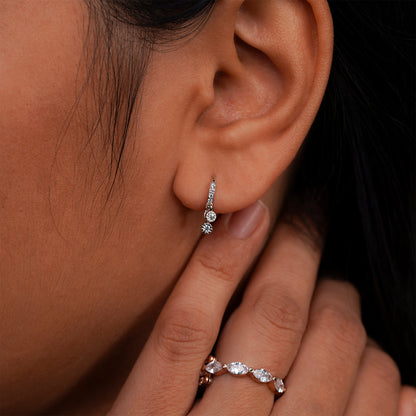 Celeste Mini Drop Diamond Hoops