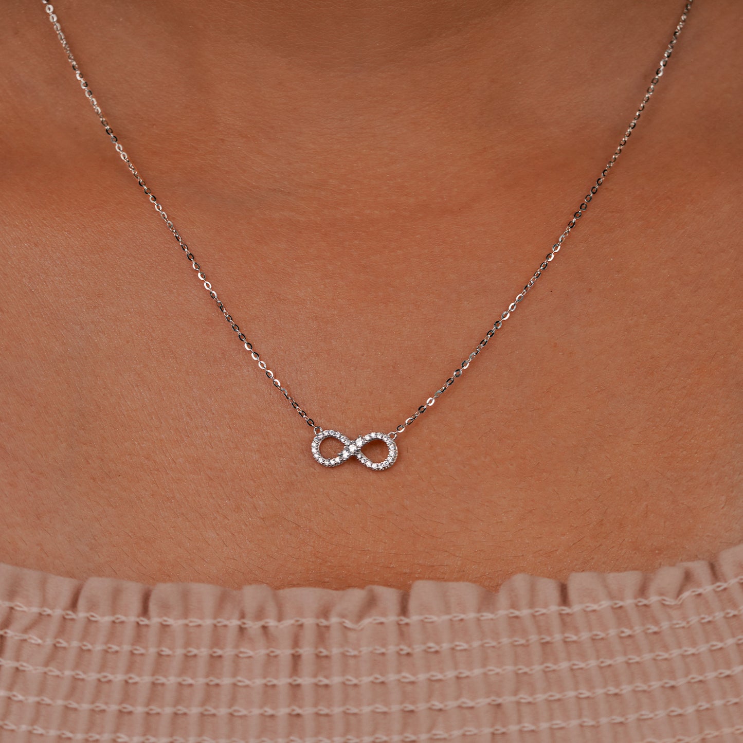 Eternal Spark Diamond Infinity Necklace
