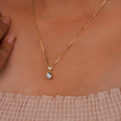 Celestial Heart Drop Diamond Pendant Necklace