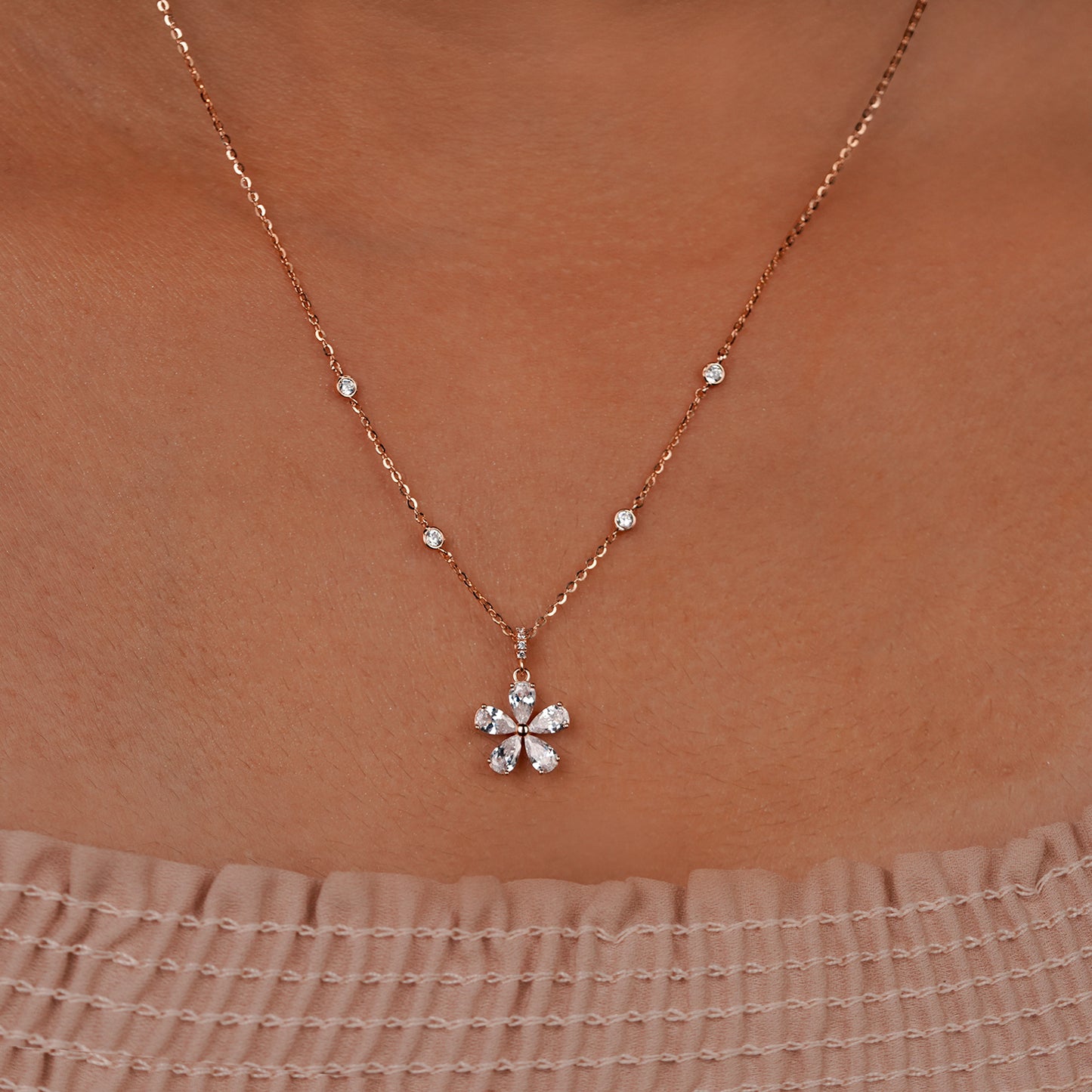 Celestia Arc Diamond Pendant Necklace