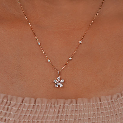 Celestia Arc Diamond Pendant Necklace