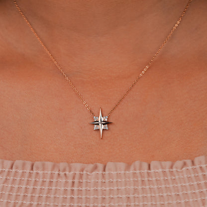 Celestia North Star Diamond Pendant Necklace