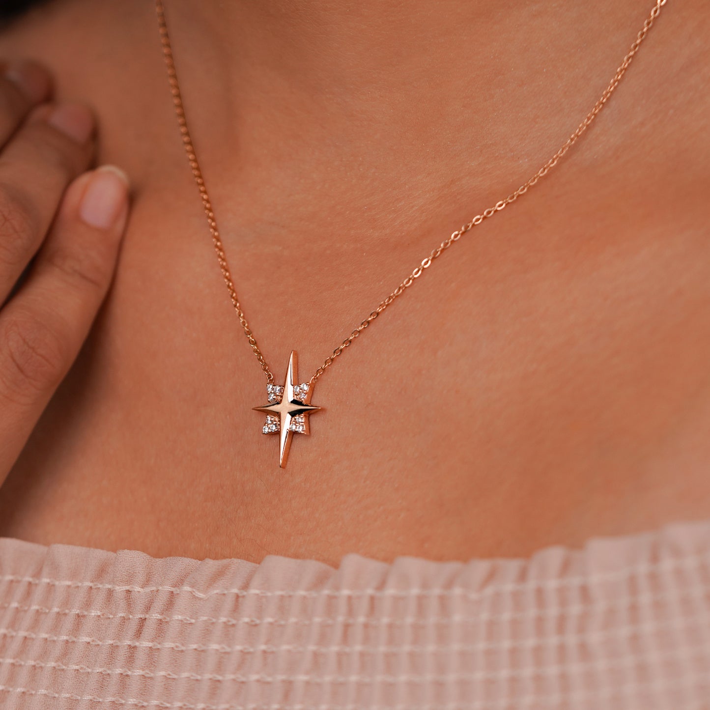 Celestia North Star Diamond Pendant Necklace
