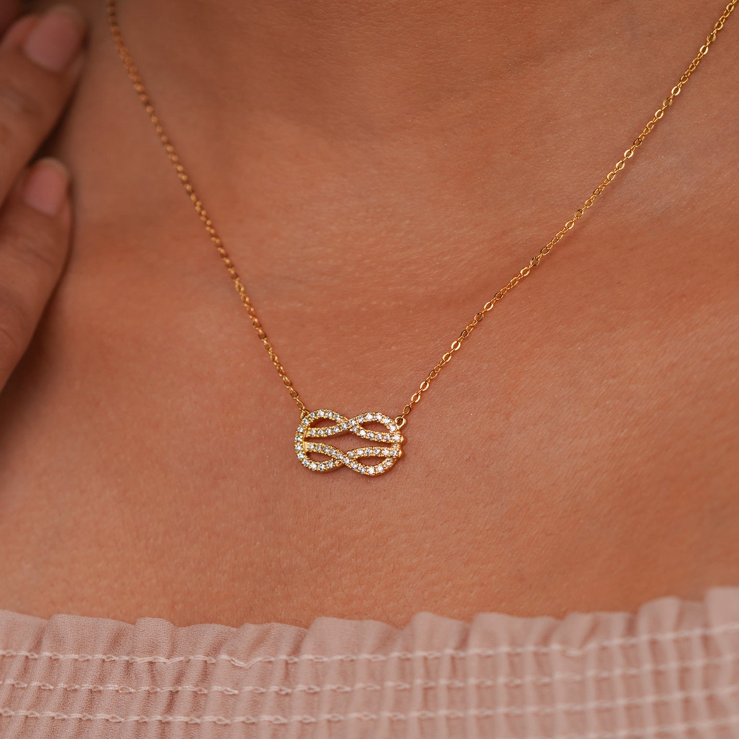 Eternal Harmony Infinity Pendant Necklace in Gold Finish