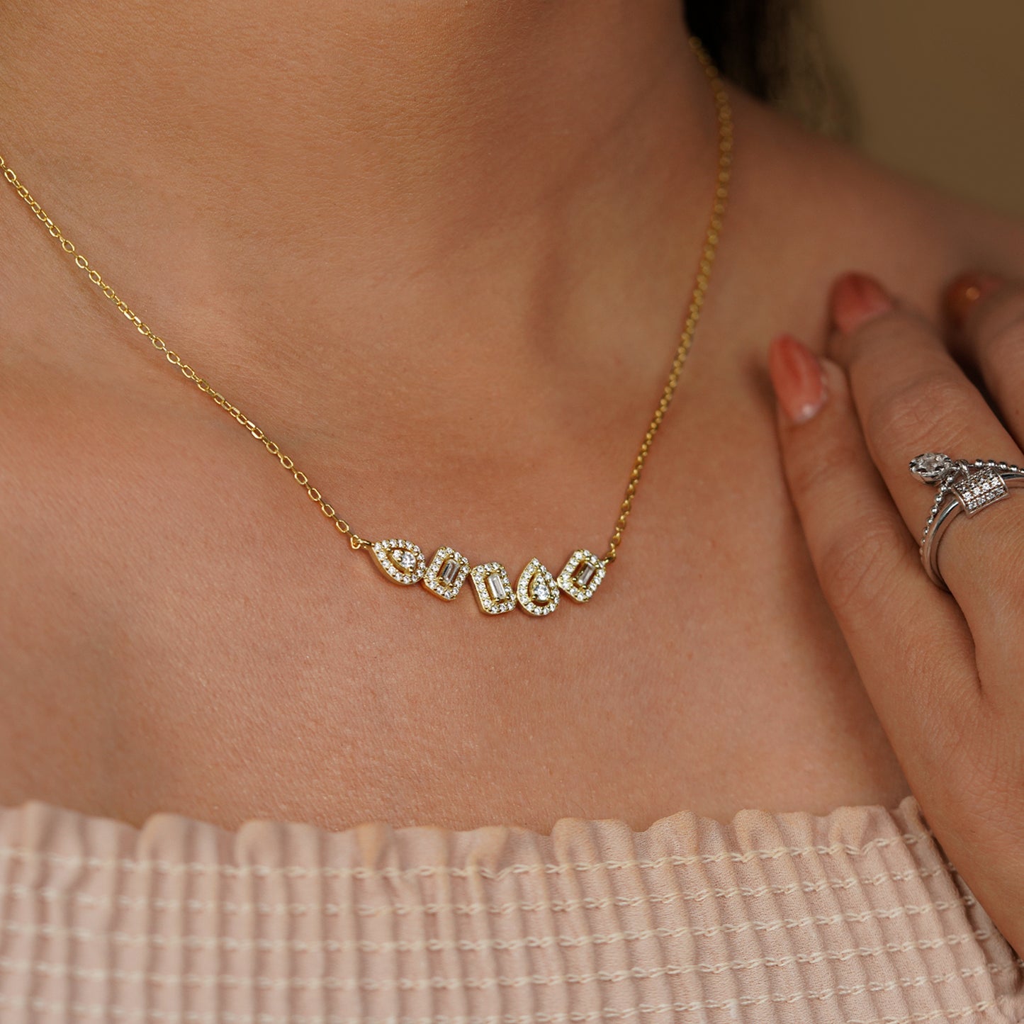 Radiant Royale Multi-Shape Diamond Pendant Necklace