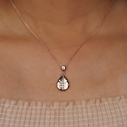 Rose Radiance Teardrop Pendant Necklace