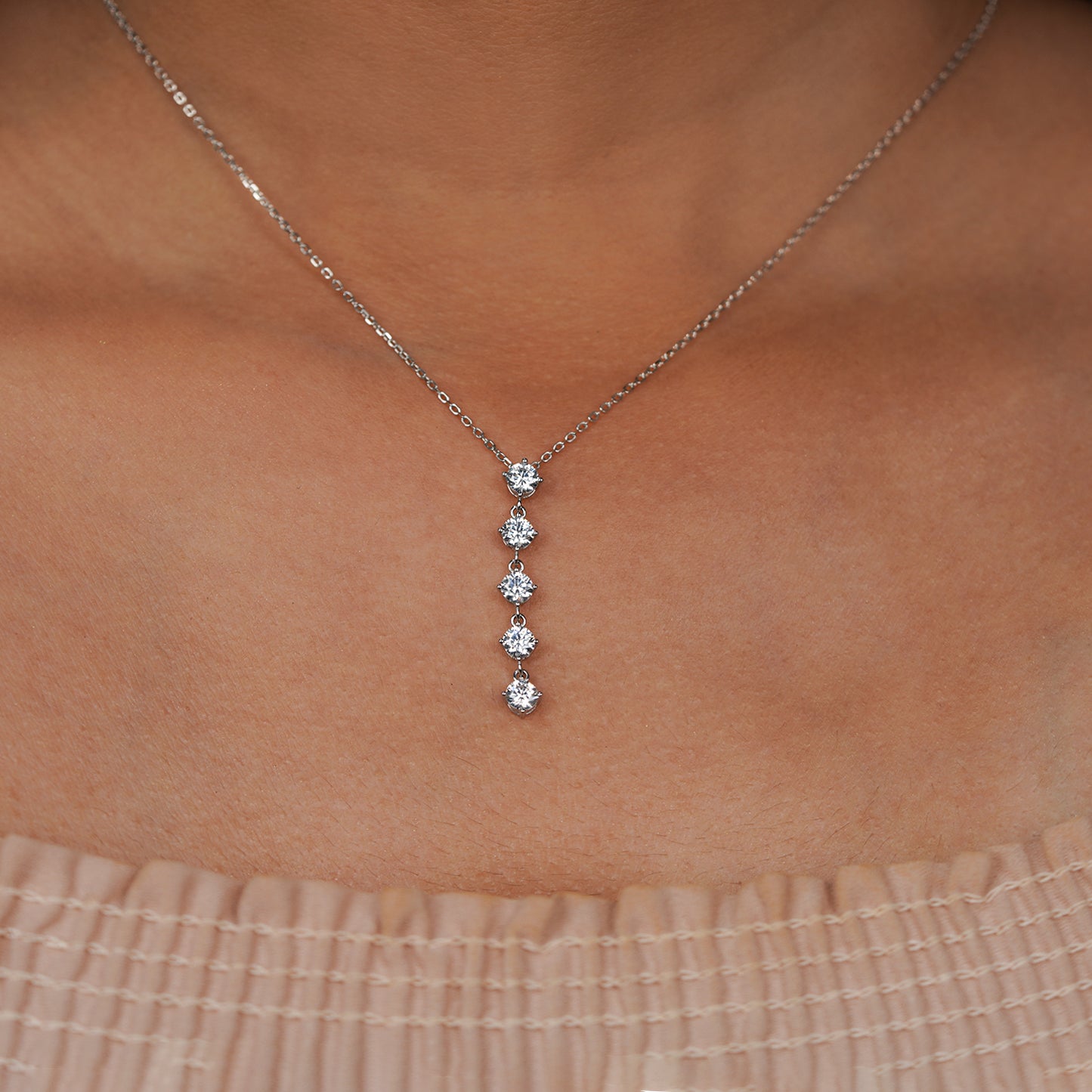 Aurora Drop Solitaire Necklace