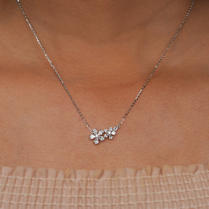 Crystal Blossom Cluster Necklace