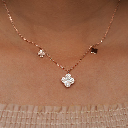 Radiant Clover Elegance Pendant Necklace