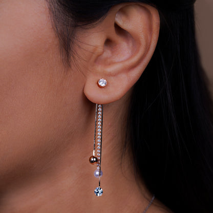 Celeste Dual-Drop Diamond Dangler Earrings